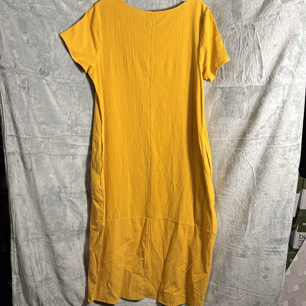 Yellow Dress NWT Emery Rose Dress‎ asymmetrical hem women’s XL lightweight - Picture 9 of 13